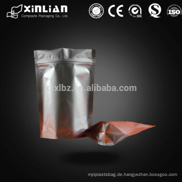 China Herstellung Kunststoff Aluminium Folie ziplock Stand Up Lebensmittel Verpackung Beutel